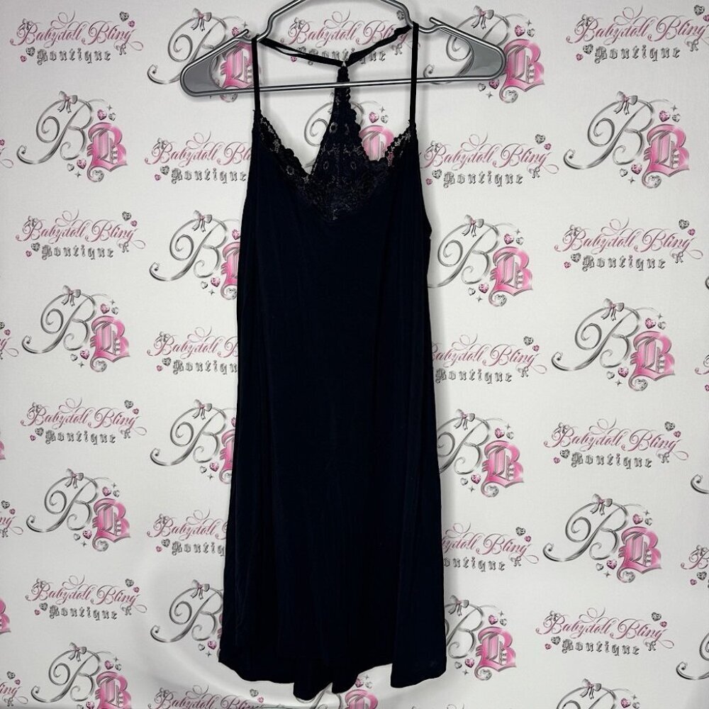 P.j salvage orange country Elegant Black Lace Nightgown dress Lacie nighty